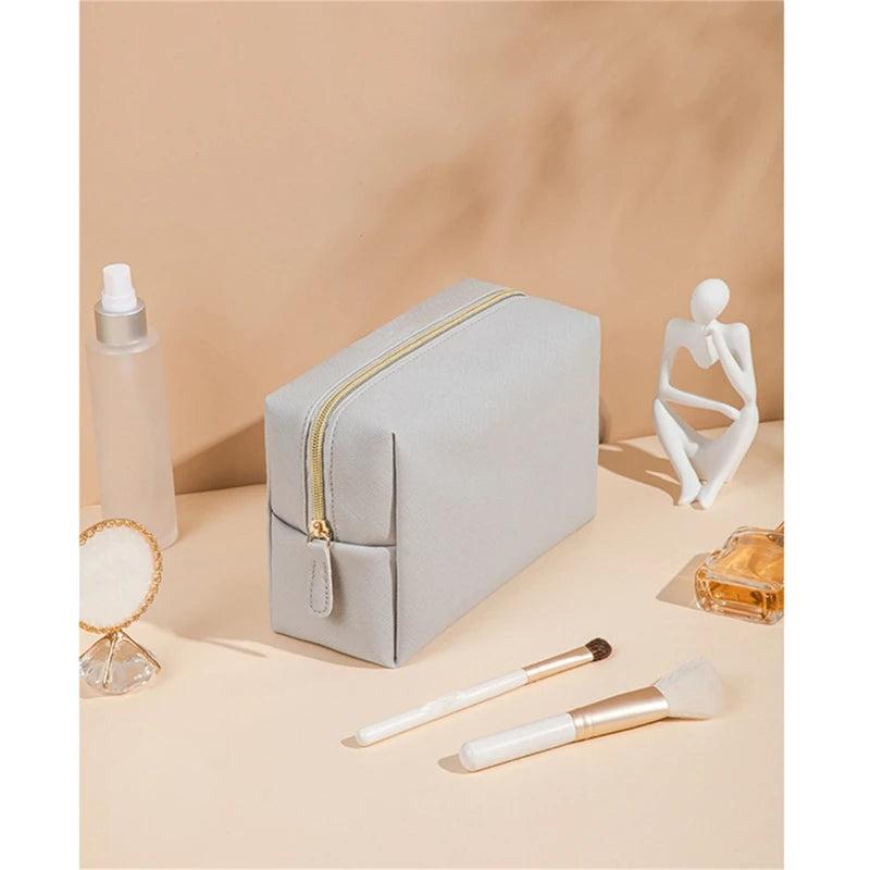 Golden Hour PU Leather Cosmetic Pouch