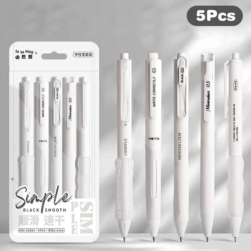 Smooth Scribble Monochrome Minimalist Gel Pen Set