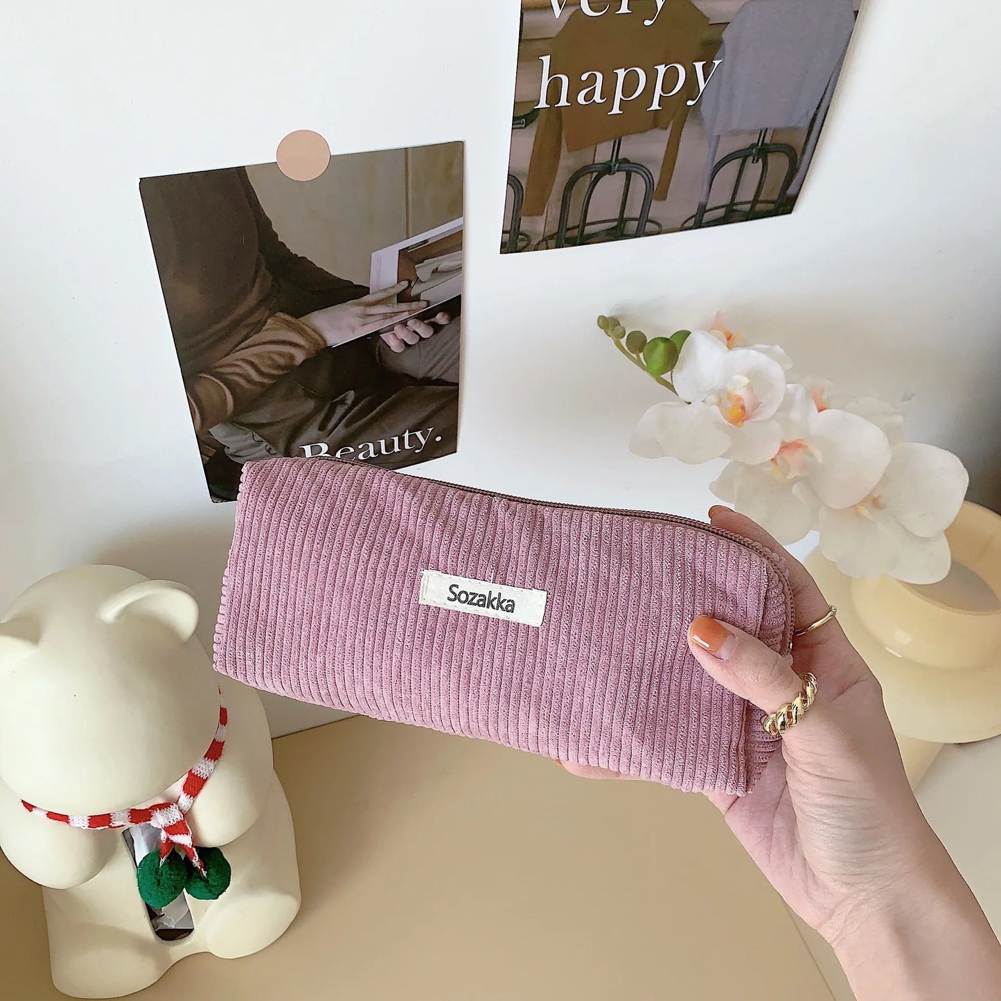 Retro Corduroy Dreams Pencil Case