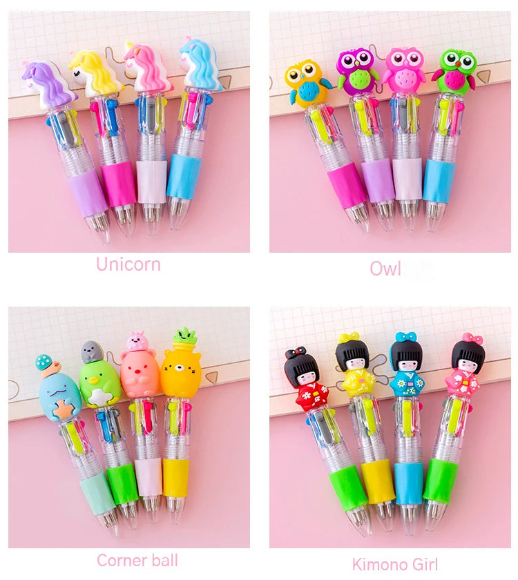 Kawaii Carnival Mini 4-Color Ballpoint Pens