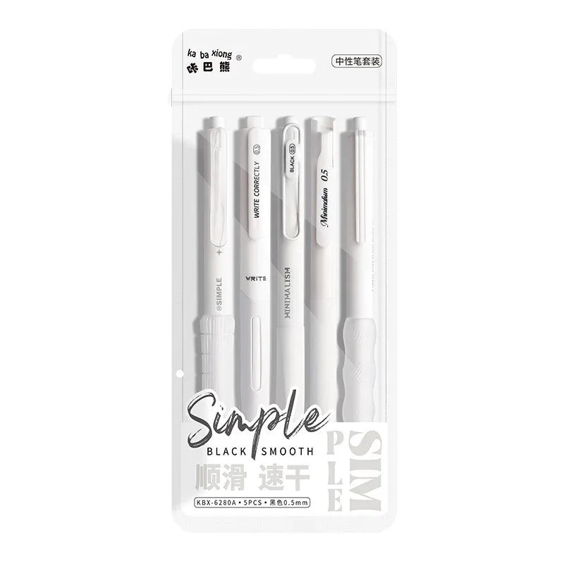 Smooth Scribble Monochrome Minimalist Gel Pen Set