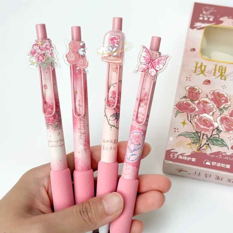 Rosy Twist Blossom Gel Pens