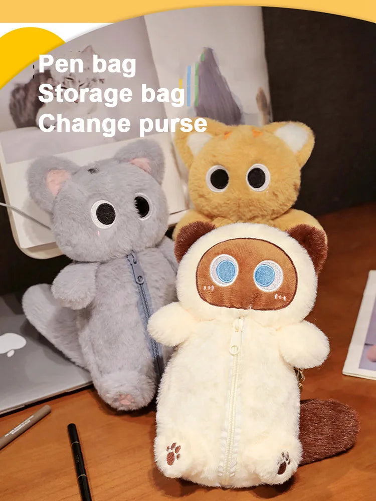 Huggy Snuggle Cat Plush Stationary Pouch