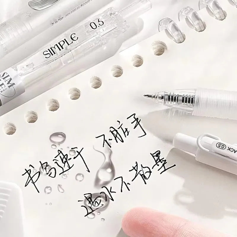 Smooth Scribble Monochrome Minimalist Gel Pen Set