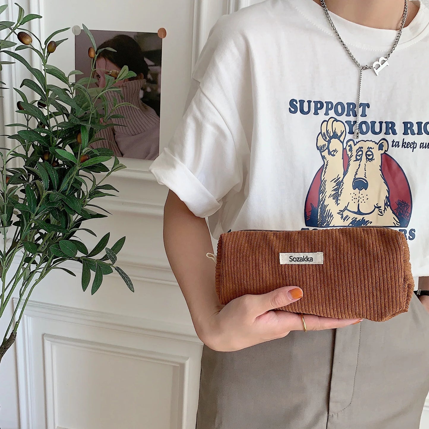 Retro Corduroy Dreams Pencil Case