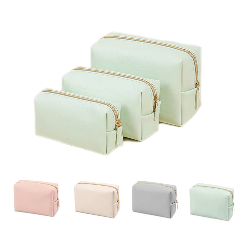 Golden Hour PU Leather Cosmetic Pouch