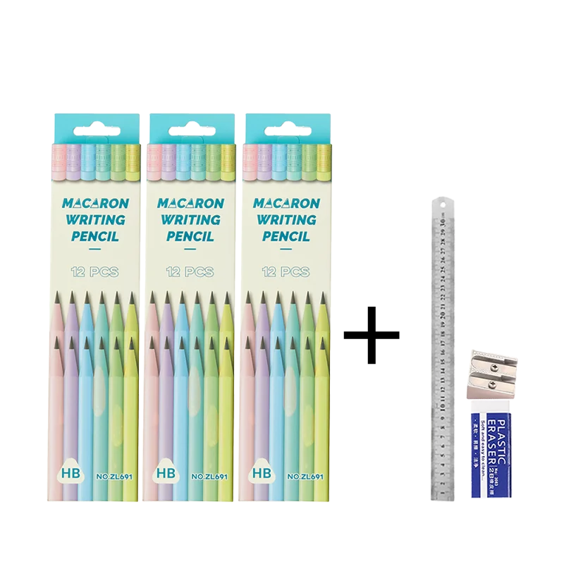 Sweet Macaron HB Pencil Set