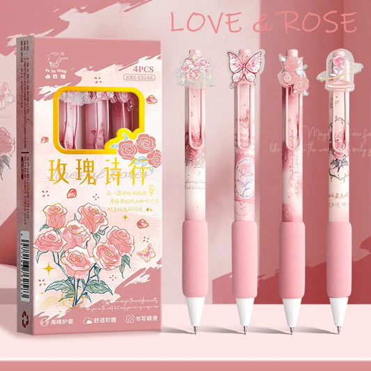 Rosy Twist Blossom Gel Pens
