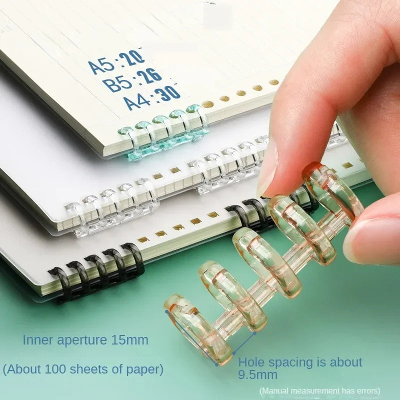 Crystal Coil 5-Hole Loose-Leaf Binder Rings