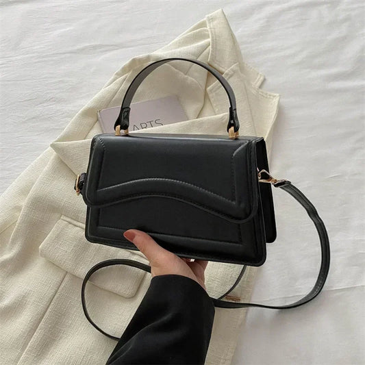 Curved Chic Crossbody PU Leather Handbag