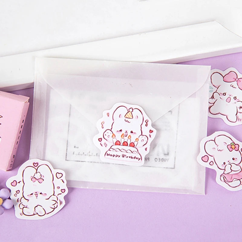 Sweet Bunny Dreams with Pink Bow Stickers
