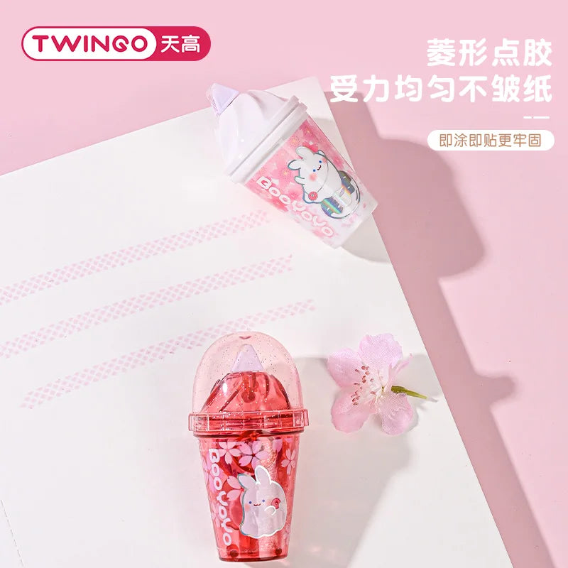 Pink Boba Bunny Double-Sided Glue Tape