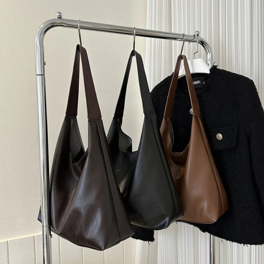 Effortless Everyday Leather Bucket Tote Bag