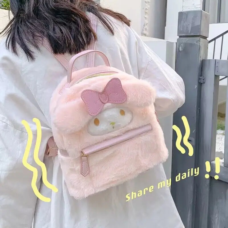 Fluffy Bloom Plush Backpack