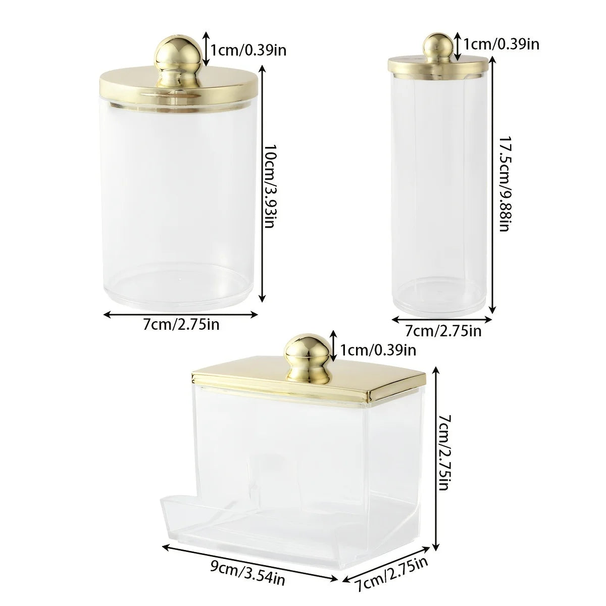 Luxe Clear Bathroom Organizers and Storage Jars